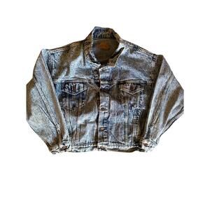 Vintage Levi’s White Tab USA Made Acid Wash Large Denim Jacket